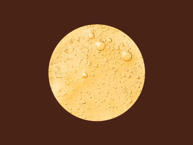 Pale yellow droplet of Vitamin E