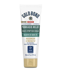 Front of Gold Bond Ultimate Multi-Symptom Psoriasis Relief Cream tube