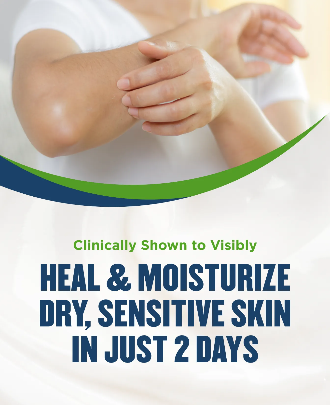 Packaging of Gold Bond® Healing Sensitive Daily Body & Face Lotion and benefit statements.