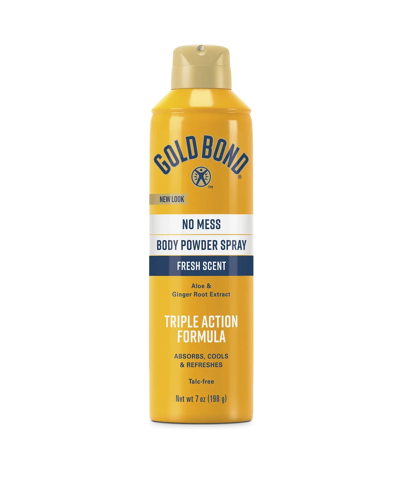 Front of Gold Bond No Mess Foot Powder Spray can