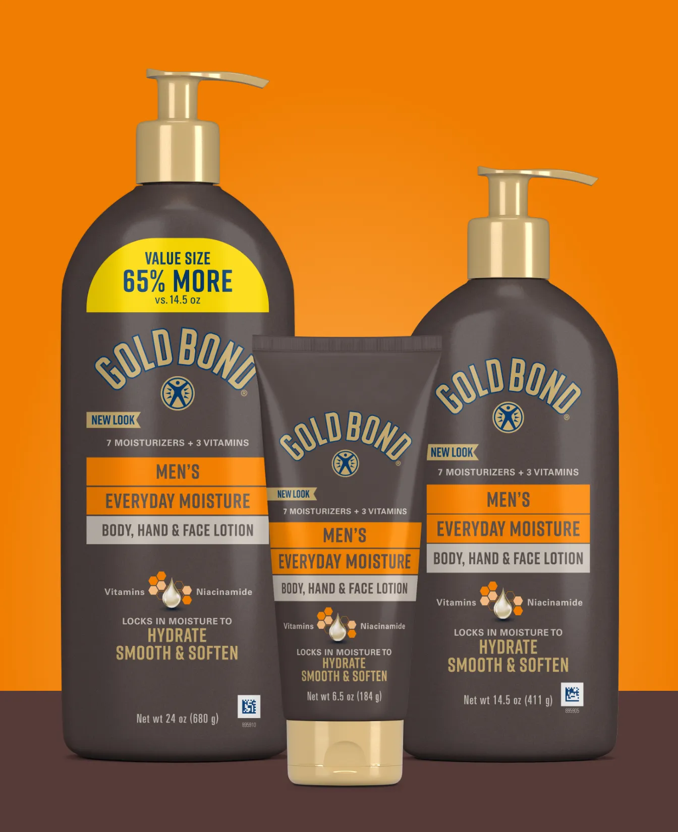 Back of Gold Bond Men's Essentials Everyday Moisture Lotion 21oz pump