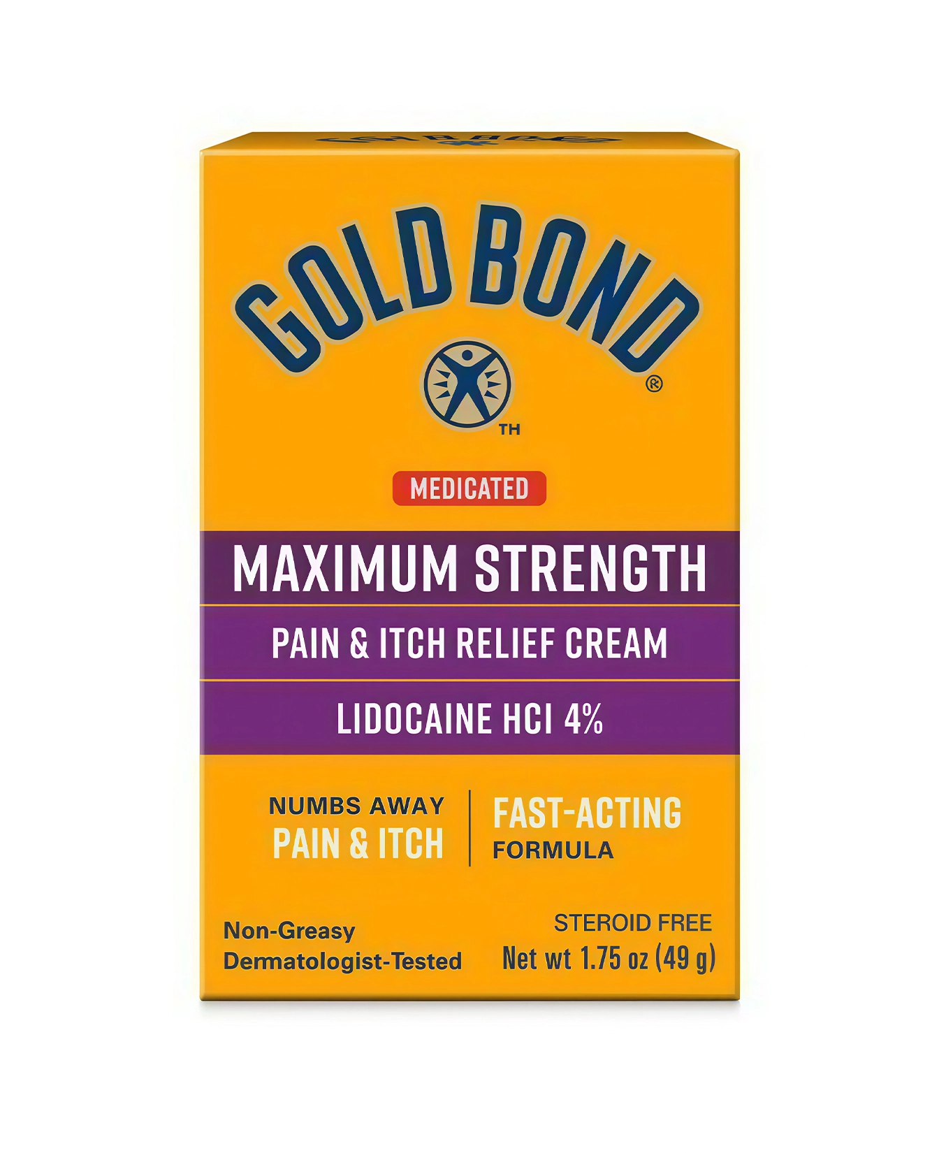 Front of Gold Bond® Maximum Strength Medicated Pain & Itch Relief Cream with Lidocaine