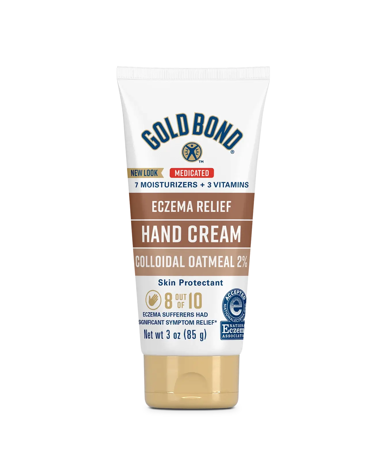New vs Old of Gold Bond Eczema Relief Medicated Hand Cream tube