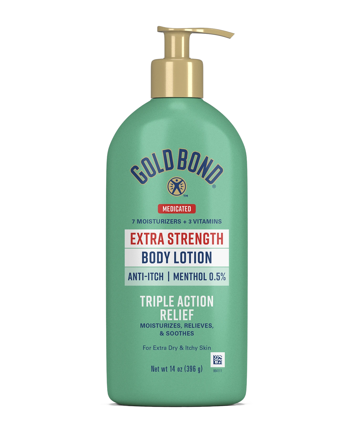 Front of Gold Bond Extra Strength Medicated Body Lotion bottle