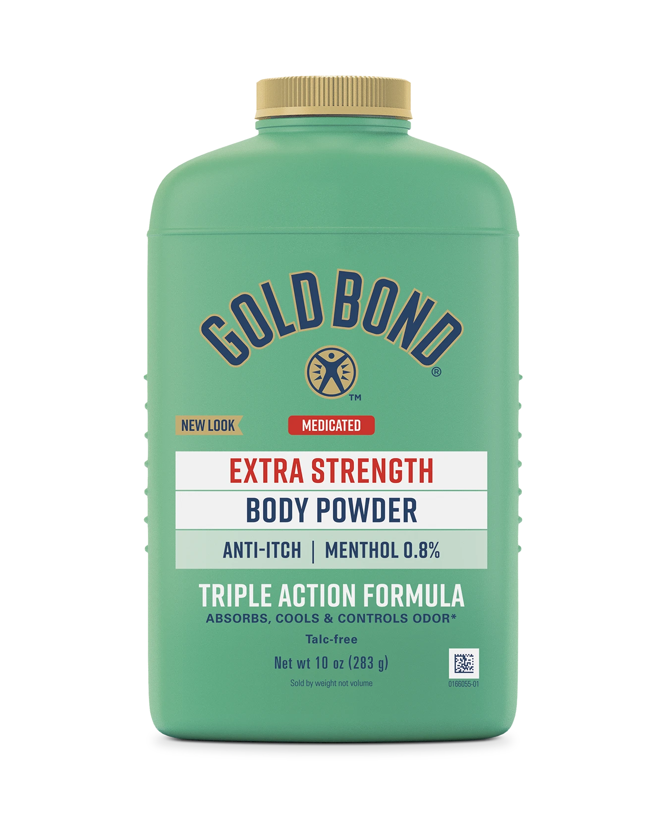Front of Gold Bond Extra Strength Medicated Body Powder bottle 10oz