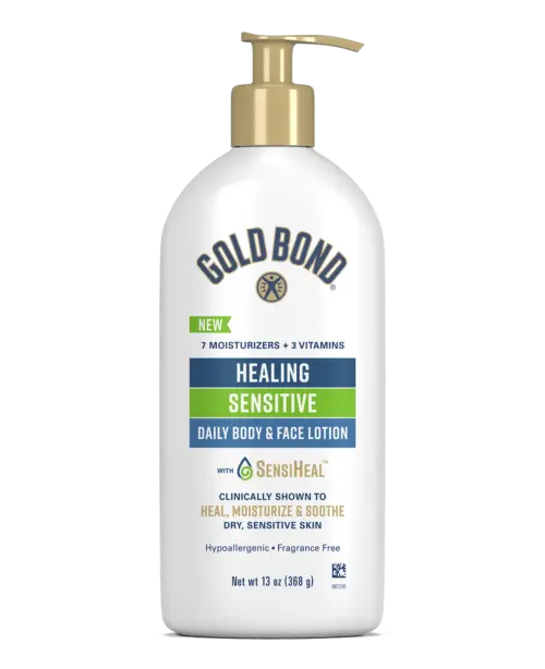 Gold Bond Healing Sensitive Body & Face Lotion pump bottle