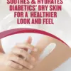 Packaging of Gold Bond® Diabetics' Dry Skin Relief Body Lotion and benefit statements.