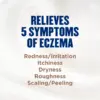 Packaging of Gold Bond® Eczema Relief Medicated Skin Protectant Cream/Lotion and benefit statements.