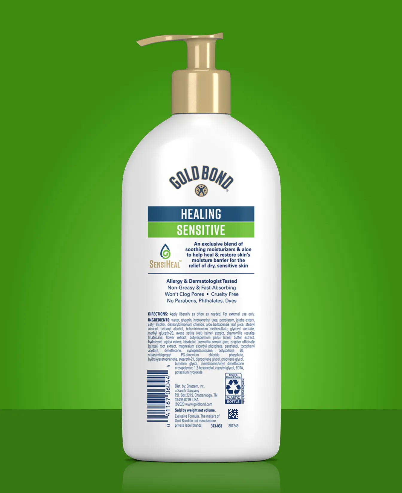 Gold Bond Healing Sensitive lotion back label