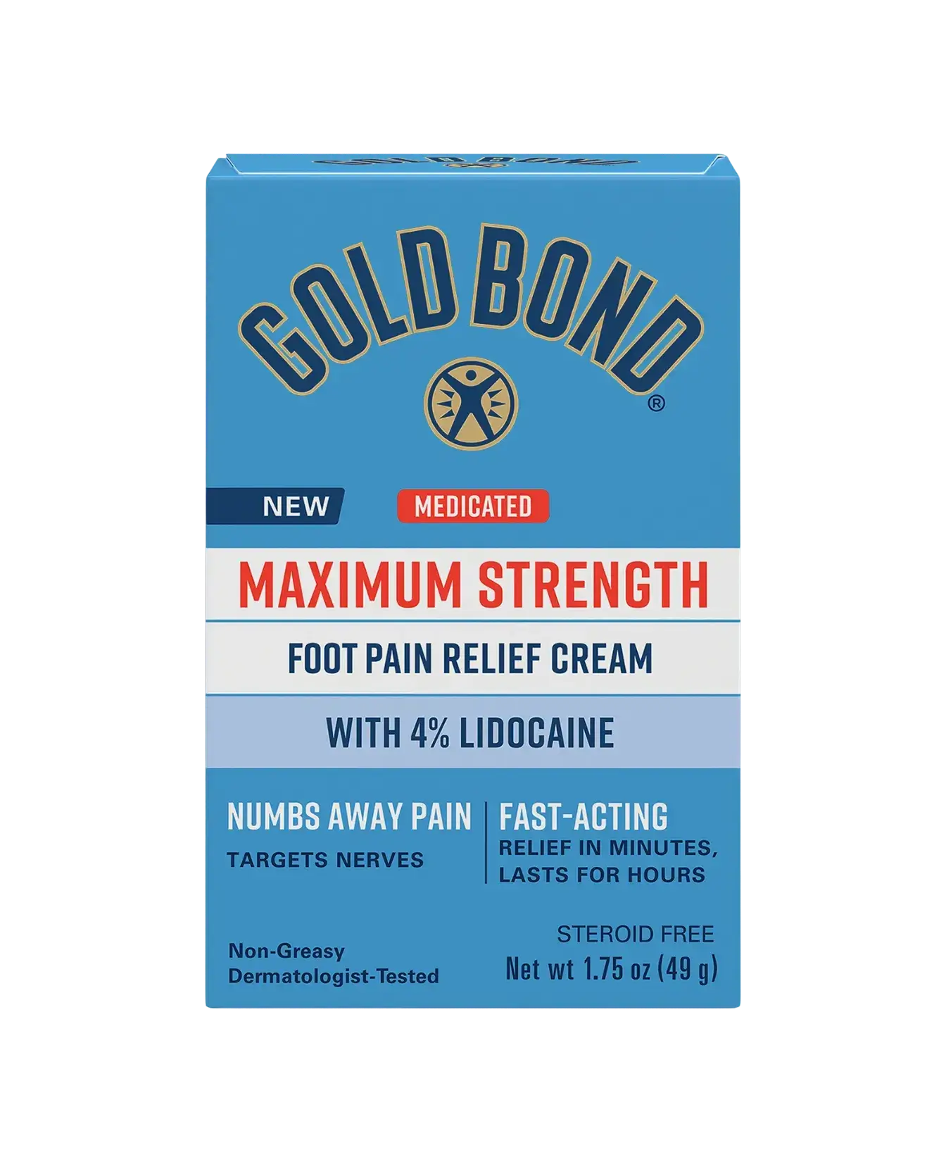 Front of Gold Bond® Medicated Maximum Strength Foot Pain Relief Cream