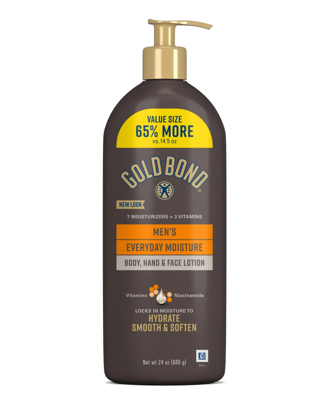 Front of Gold Bond Men's Essentials Everyday Moisture Lotion 21oz pump