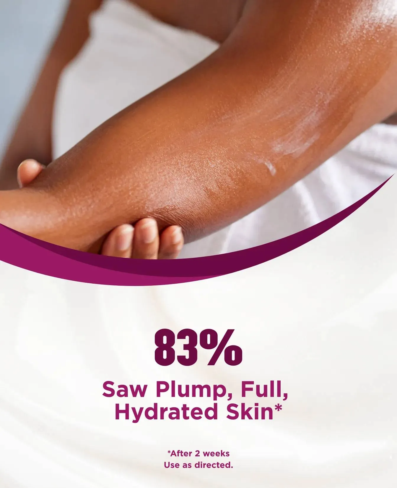 Gold Bond Plumping Collagen Lotion Body and Face Serum Lotion packaging and benefit statements.